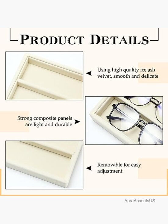 10 Grid Stackable Sunglasses Organizer Tray Eyewear Watch Jewelry Display main image 5